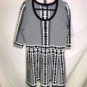 Nina Leonard Abstract Western Knit Sweater Dress Size XXL